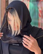 شال نخ ابریشم ژاکارد حاشیه زنجیری (38570) - Image 19