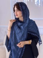 شال شیفون ترک خامه دوزی دور گل اورجینال(1503) - Image 10