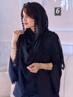شال شیفون ترک خامه دوزی دور گل اورجینال(1503) - Image 3
