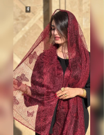 شال گیپور عنکبوتی پاپیون دانتل دار اصل(1504) - Image 2
