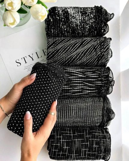 شال حریر شنی دور موجی وارداتی