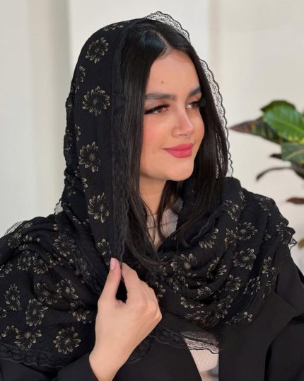 شال نخ حریر طلا کوب دور گیپور