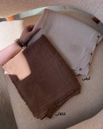 شال پلیسه دامنی دستک پانچ مرواریدی و دور پانچی مورال اصل - Image 5