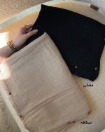 شال پلیسه دامنی دستک پانچ مرواریدی و دور پانچی مورال اصل - Image 3