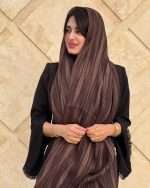 شال پلیسه برشکا قهوای (24760) - Image 3