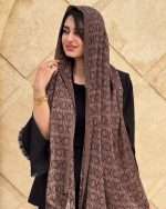 شال پلیسه برشکا قهوای (24760) - Image 6
