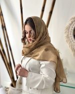 شال حریر شیفون سنگشور پاپیونی اورجینال(1435) - Image 15
