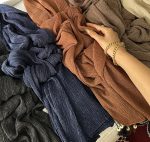 شال پلیسه سوپرنخ لمه دار وارداتی (6596) - Image 4