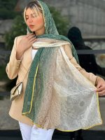 شال حریر هندی آبرنگی اورجینال(1596) - Image 3