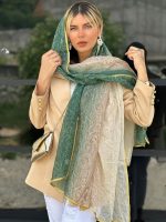 شال حریر هندی آبرنگی اورجینال(1596) - Image 2