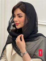 شال حریر سنگشور دور دانتل مزونی(1623) - Image 3