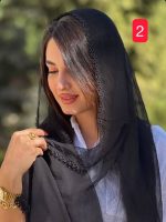 شال حریر سنگشور دور دانتل مزونی(1623) - Image 5
