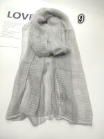 شال ابریشم راه راه وارداتی(6547) - Image 8