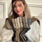 شال ابریشم راه راه وارداتی(6547)