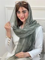 شال ابریشم راه راه وارداتی(6547) - Image 2