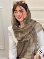 شال ابریشم راه راه وارداتی(6547) - Image 5
