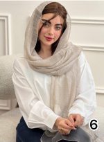 شال ابریشم راه راه وارداتی(6547) - Image 7