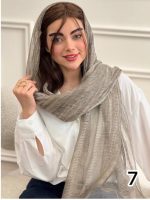 شال ابریشم راه راه وارداتی(6547) - Image 9