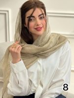 شال ابریشم راه راه وارداتی(6547) - Image 10