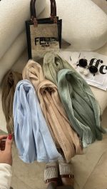 شال پلیسه  سوپر نخ دانتل(444)