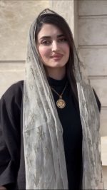 شال توری مخملی گل دار وارداتی(1415) - Image 16