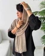 شال نخی ساده لینن(1502) - Image 5