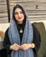 شال حریر تور مخملی پاپیونی(1514) - Image 17
