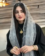 شال حریر تور مخملی پاپیونی(1514) - Image 8