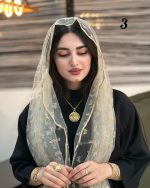 شال حریر تور مخملی پاپیونی(1514) - Image 10