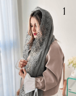 شال  شیفون ترک دور گلی اورجینال(1521) - Image 2