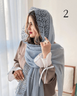 شال  شیفون ترک دور گلی اورجینال(1521) - Image 3