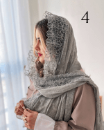 شال  شیفون ترک دور گلی اورجینال(1521) - Image 6