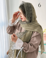 شال  شیفون ترک دور گلی اورجینال(1521) - Image 7