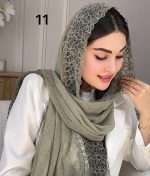 شال  شیفون ترک دور گلی اورجینال(1521) - Image 4