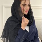 شال حریر شنی دور موجی (220)