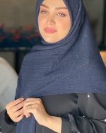 روسری نخی پلیسه شاین لمه دار(1593) - Image 6