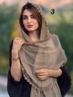 شال حریر شیفون دور گل ترک(1530) - Image 6