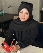 روسری نخی پلیسه شاین لمه دار(1593) - Image 2