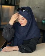 روسری نخی پلیسه شاین لمه دار(1593) - Image 3
