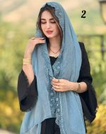 شال شیفون دور دانتل ترک (1411) - Image 3