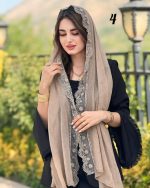 شال شیفون دور دانتل ترک (1411) - Image 4