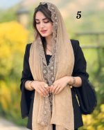شال شیفون دور دانتل ترک (1411) - Image 5