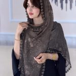 شال شیفون‌گل رز خامه دوزی اورجینال(1491)
