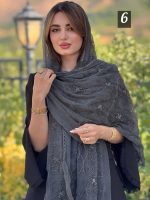 شال حریر شیفون پاپیونی خامه دوزی ترک(۱۴۲۵) - Image 4