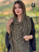 شال حریر شیفون پاپیونی خامه دوزی ترک(۱۴۲۵) - Image 5