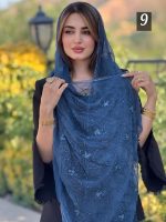 شال حریر شیفون پاپیونی خامه دوزی ترک(۱۴۲۵) - Image 8