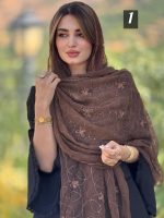 شال حریر شیفون پاپیونی خامه دوزی ترک(۱۴۲۵) - Image 11