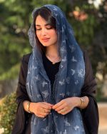شال شیفون پروانه گاندوزی وارداتی(1479)