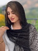شال حریر گل  برجسته مخمل وارداتی(1592) - Image 12