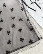 شال توری مشکی  دانتل(۵۴۸۰) - Image 8